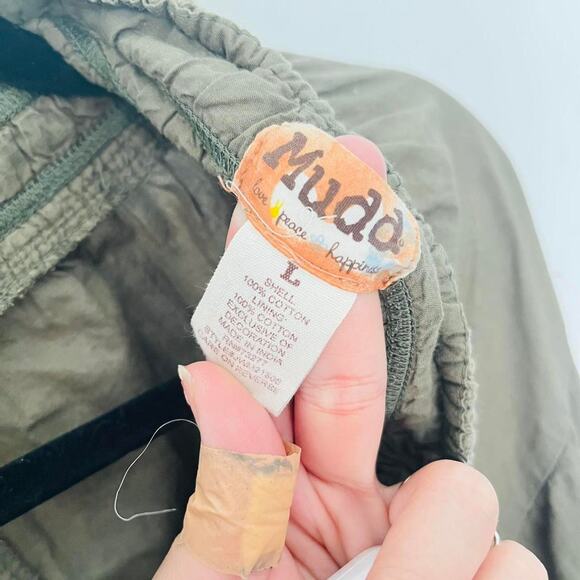 Mudd Y2K Khaki Tube Halter Maxi Dress Large Boho Stretchy Ruched Cotton - Picture 3 of 3